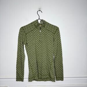 Smartwool Green Midweight 100% Merino Wool 1/4 Zip Base Layer Womens Medium